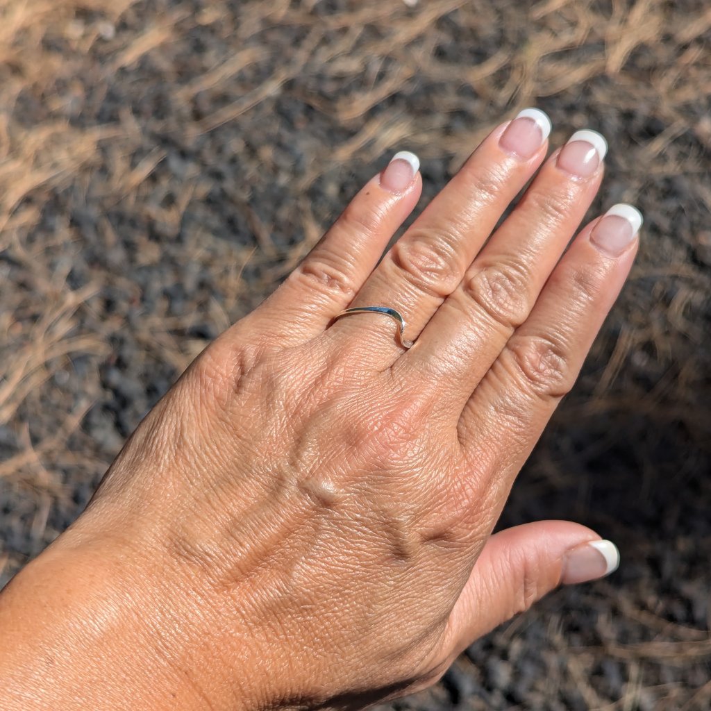 Handmade Navajo Sterling Silver Wave Single Wire Ring Native American Jewelry 60$